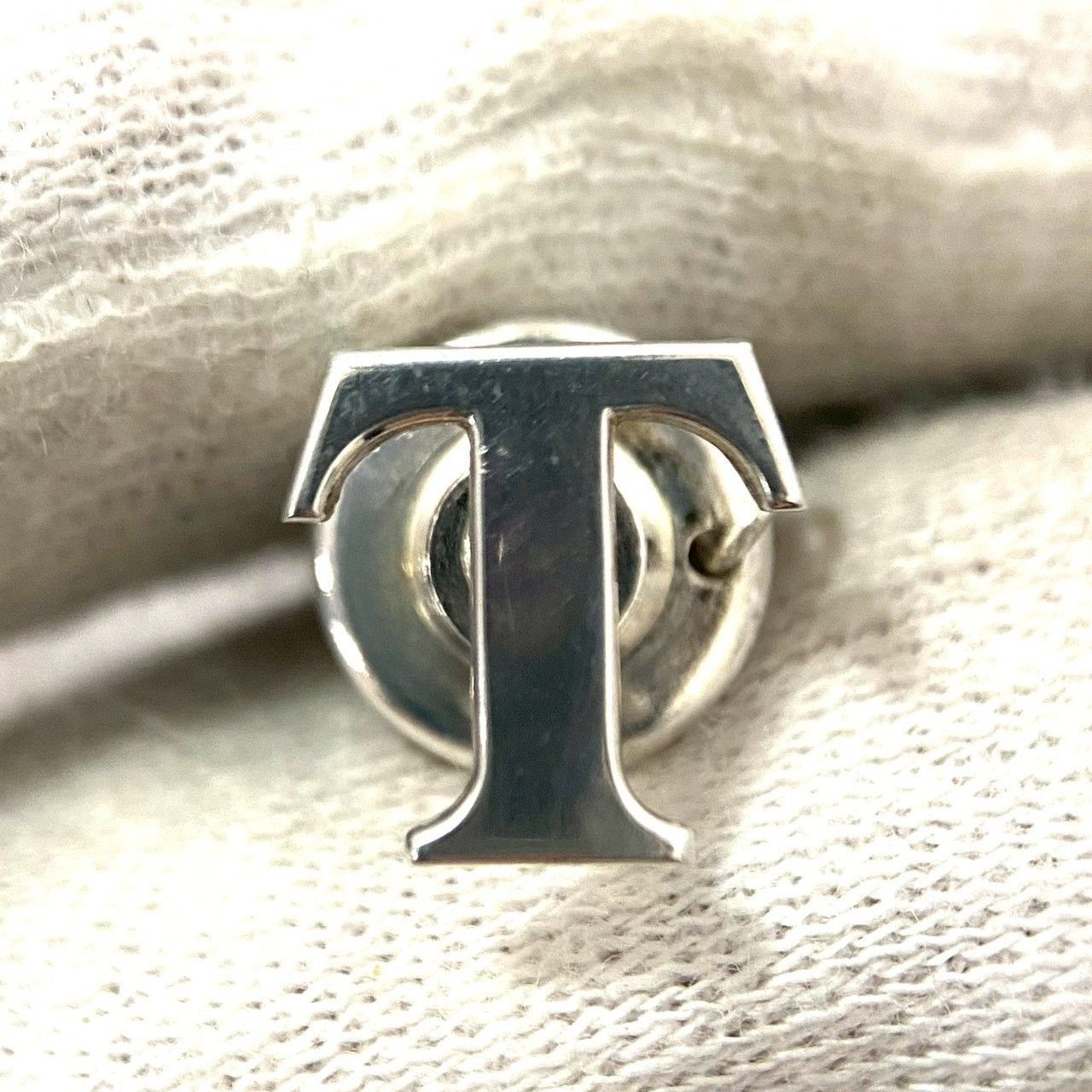 Y【TIFFANY&Co.】Tロゴ カフス タイタック SV925 SILVER/シルバー