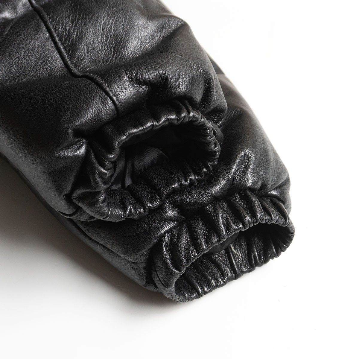 新品(送料込）希少サイズ Schottショット 214D　サイズ46　ダウンジャケット　ラムスキン　ブラック黒 美品/ビッグサイズ】SCHOTT【214D/レザーダウンジャケット】42