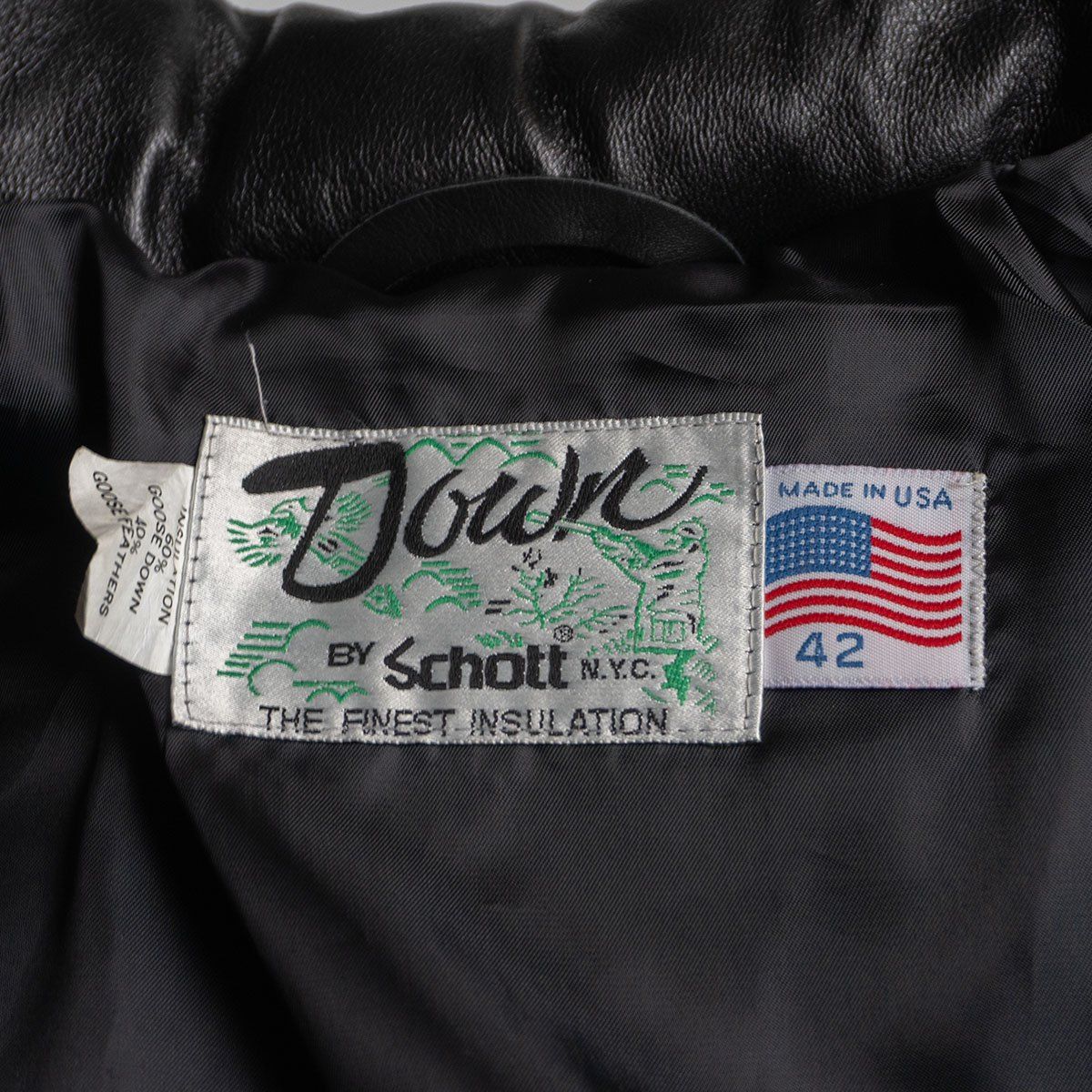 美品/ビッグサイズ】SCHOTT【214D/レザーダウンジャケット】42