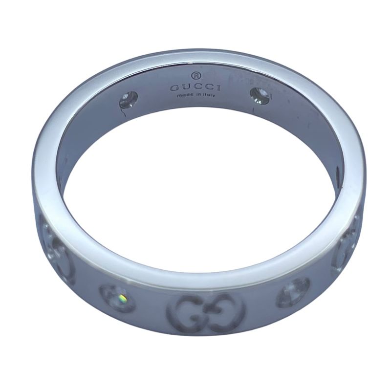 GUCCI グッチ アイコン リング Au750 19号刻印 ホワイト GUCCI グッチ