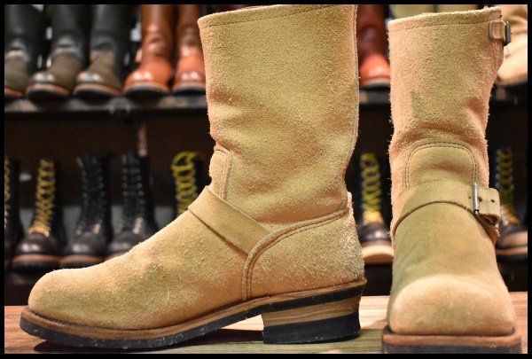 8D 良品 PT91刺繍】レッドウィング 8268 スエード エンジニア タン