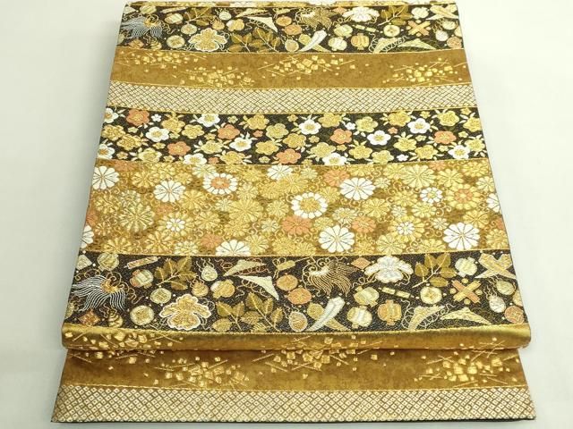 平和屋着物○極上 西陣 河合美術織物謹製 六通柄袋帯 唐織 豊明錦