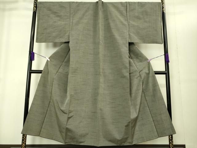 平和屋着物□極上 男性 紬 アンサンブル キングサイズ 長羽織 海松茶色