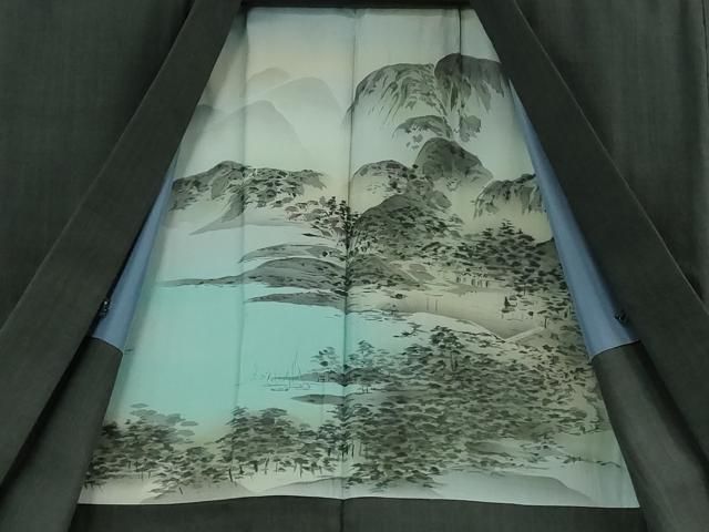 平和屋着物○極上 男性 本場結城紬 重要無形文化財 アンサンブル 色