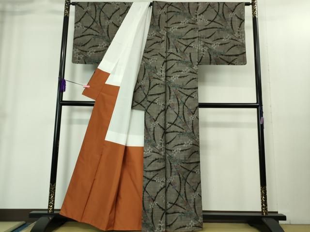 平和屋着物○極上 本場大島紬 9マルキ 古代染色純泥染 竹千雅 泥の舞