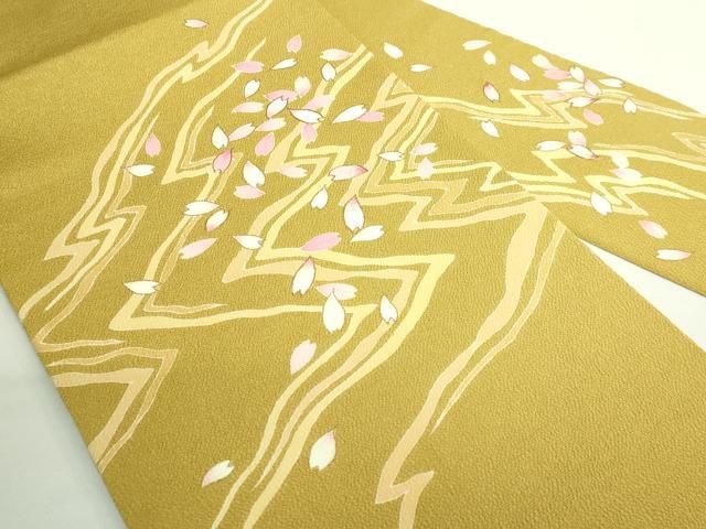 平和屋着物○九寸開き名古屋帯 短冊舞桜鞠文 金彩 鬼