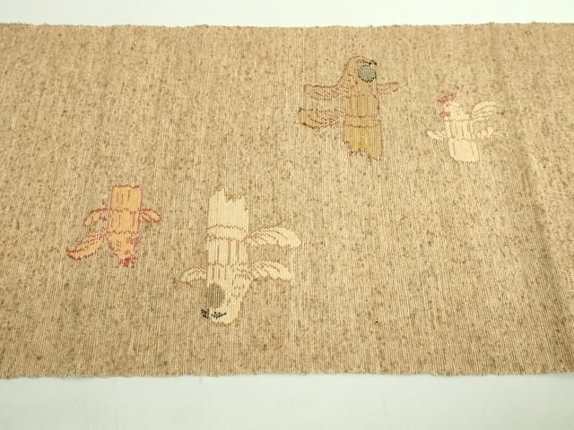 平和屋着物○極上 出羽に織座 八寸名古屋帯 ぜんまい織 みちのく曼茶羅