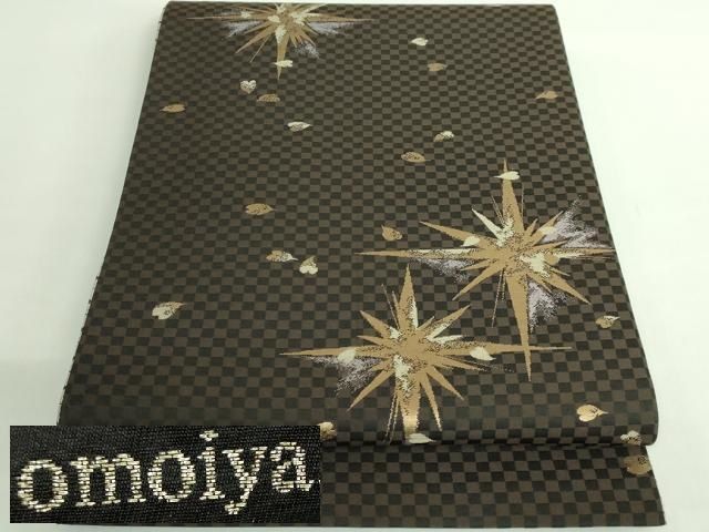 平和屋着物○極上 京都西陣・想屋謹製 両面 全通柄袋帯 舞桜 黒地