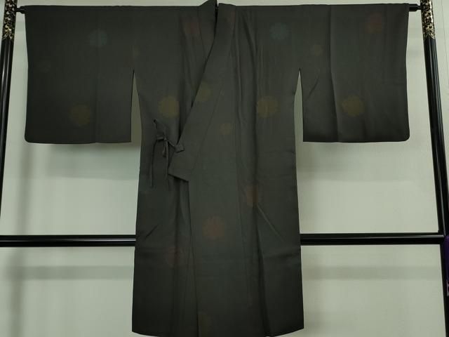 平和屋着物＃極上 道中着 ロング丈 雪輪文様 蝉色地 逸品 DZAB2535kh6