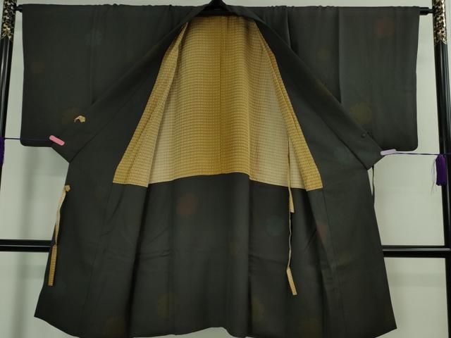 平和屋着物＃極上 道中着 ロング丈 雪輪文様 蝉色地 逸品 DZAB2535kh6