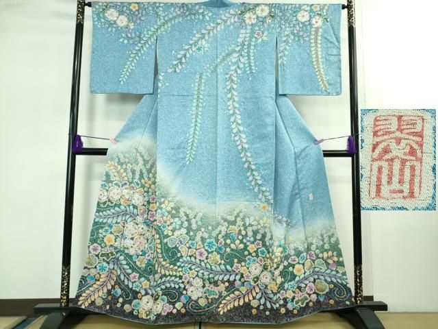 平和屋着物○極上 越後十日町の一流染匠 桐屋・翠山工房 訪問着 辻が花