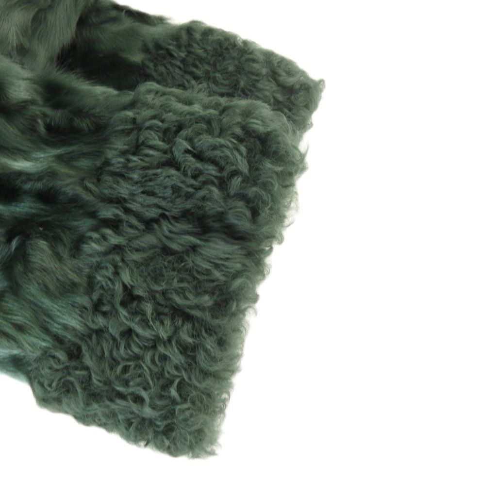 エンバ EMBA カラーファーコート ひざ丈 フード 緑 グリーン /FF