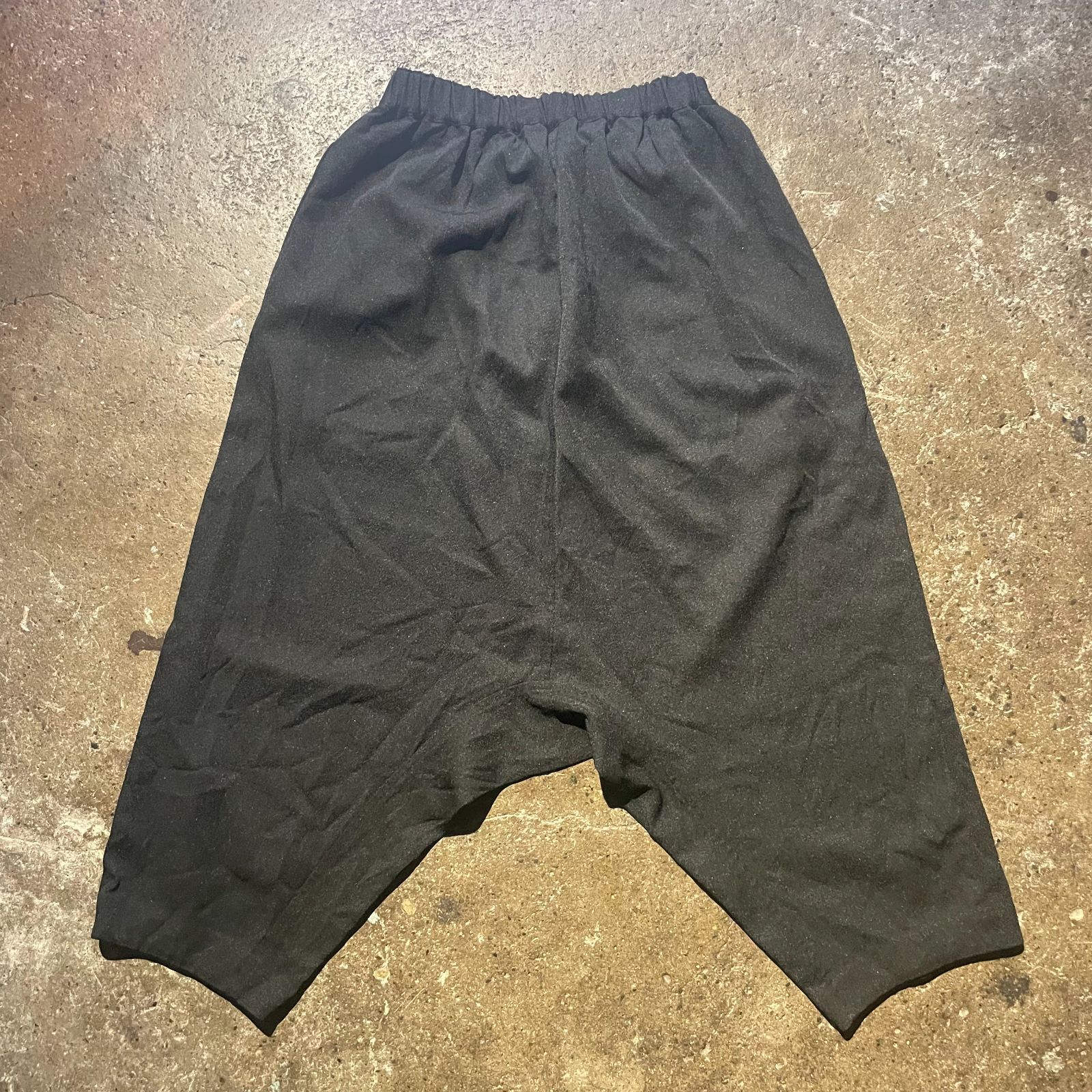 BLACK CdG 2023 AWウール縮絨サルエルパンツ BLACK COMME des GARCONS 2022aw ポリ縮 サルエル パンツ ブラック
