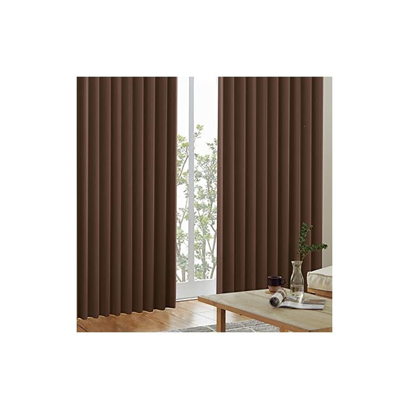 カーテンくれない 1級 遮光カーテン「K-wave-D-plain」 日本製 防炎 ラベル