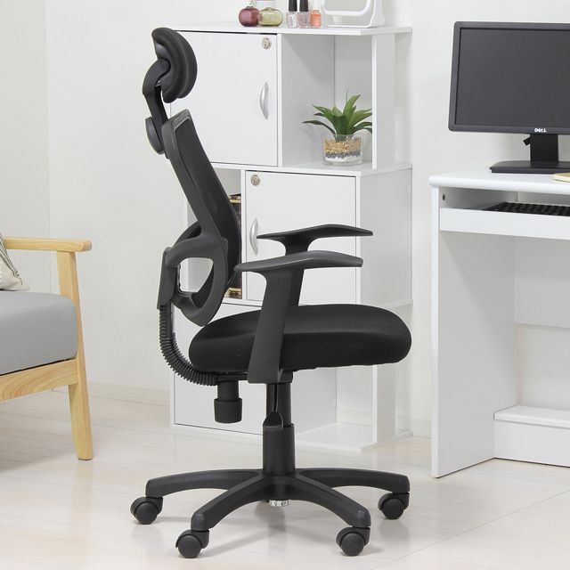メッシュハイバックチェア肘付 ブラック 椅子 オフィスチェア ワークチェア 3001 人間工学 オフィスチェア ワークチェア 