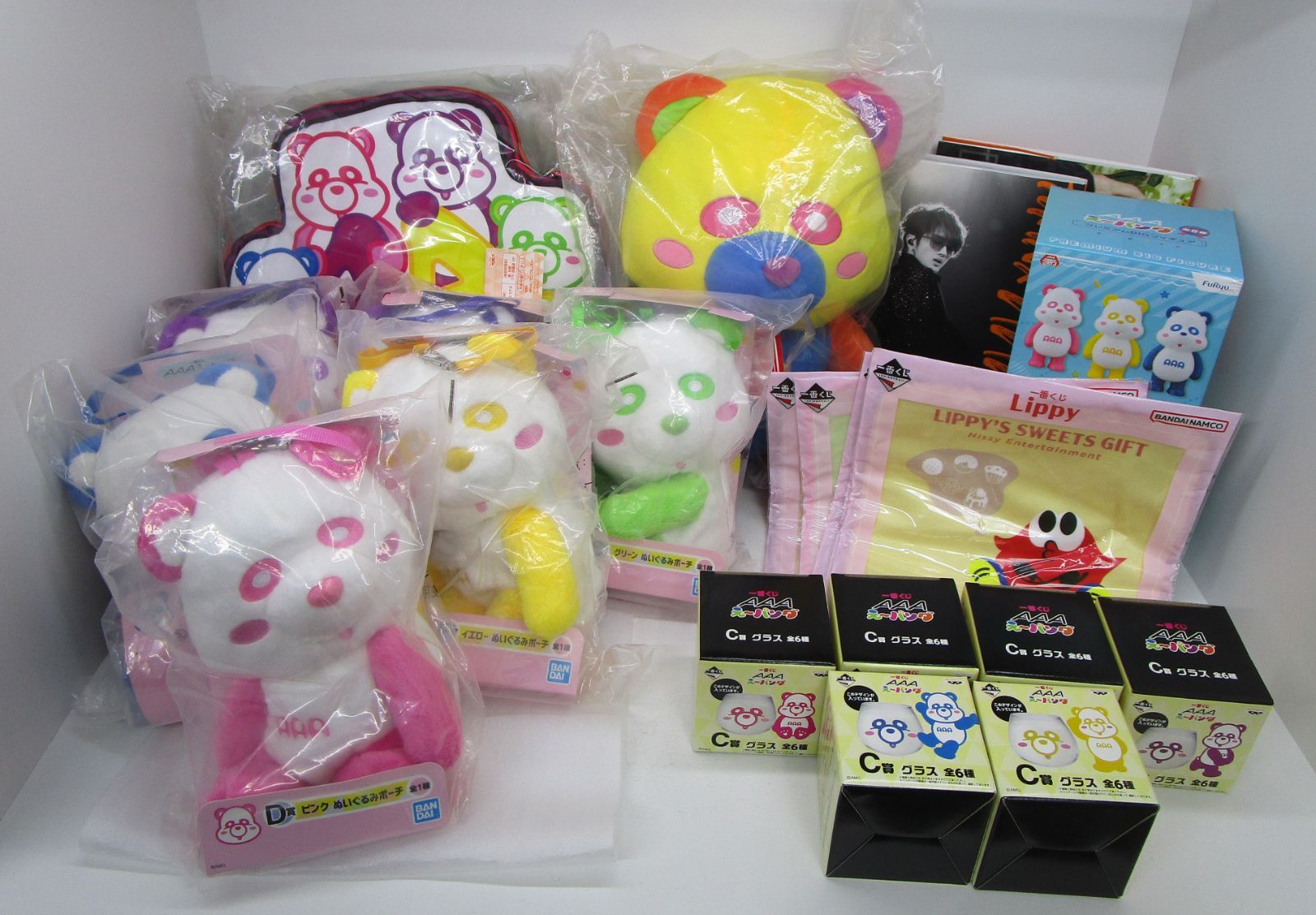 AAA グッズ パンダ 1 AAA 一番くじ え～パンダ ぬいぐるみ ポーチ グラス 他 まとめ売り