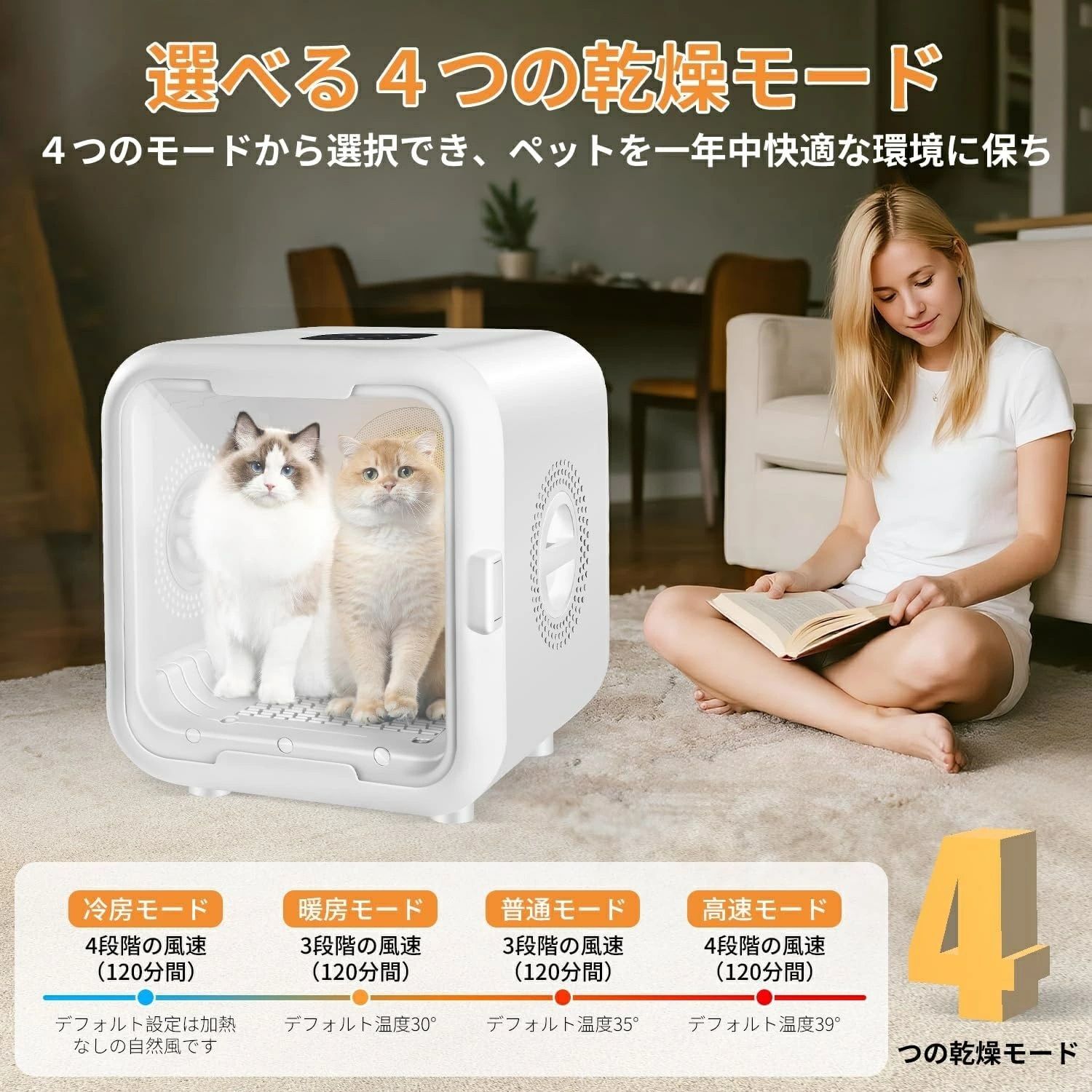 ペットドライルーム ペット乾燥機 ペット用ドライヤー 抜け毛 脱臭機