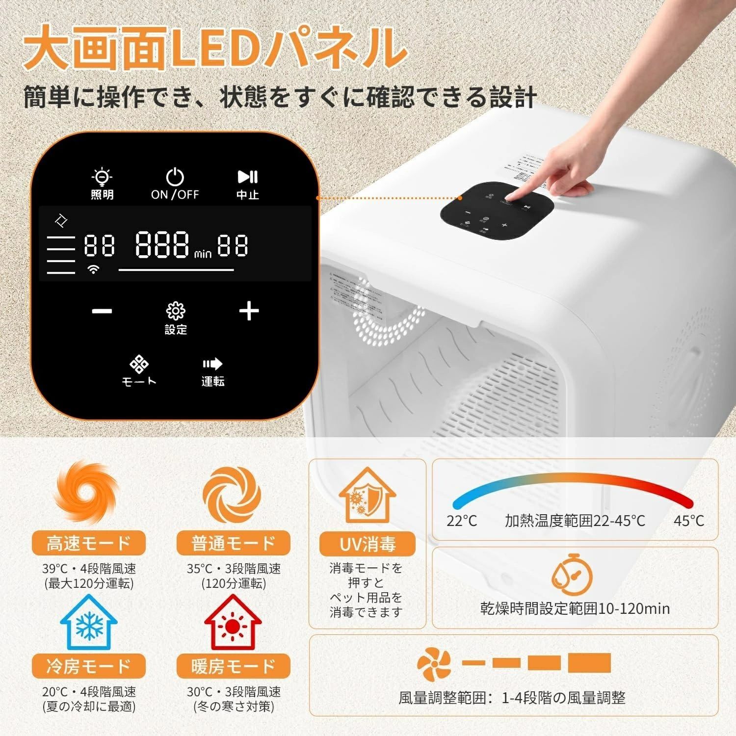 ペットドライルーム ペット乾燥機 ペット用ドライヤー 抜け毛 脱臭機