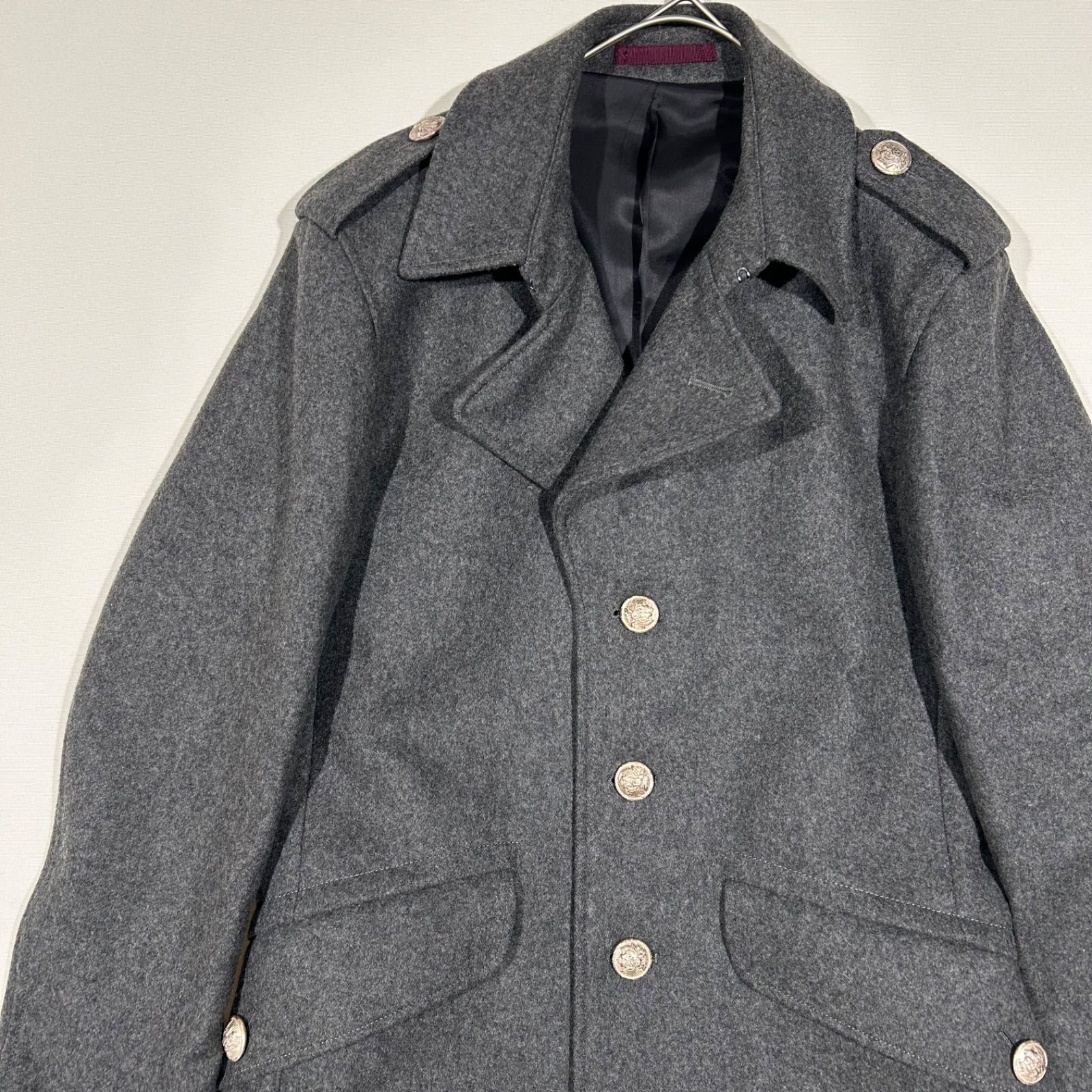 ポールスミス ナポレオンコート 銀ボタン ウール エポーレット L 日本製 黒 ポールスミス ナポレオンコート 銀ボタン ウール エポーレット L 日本