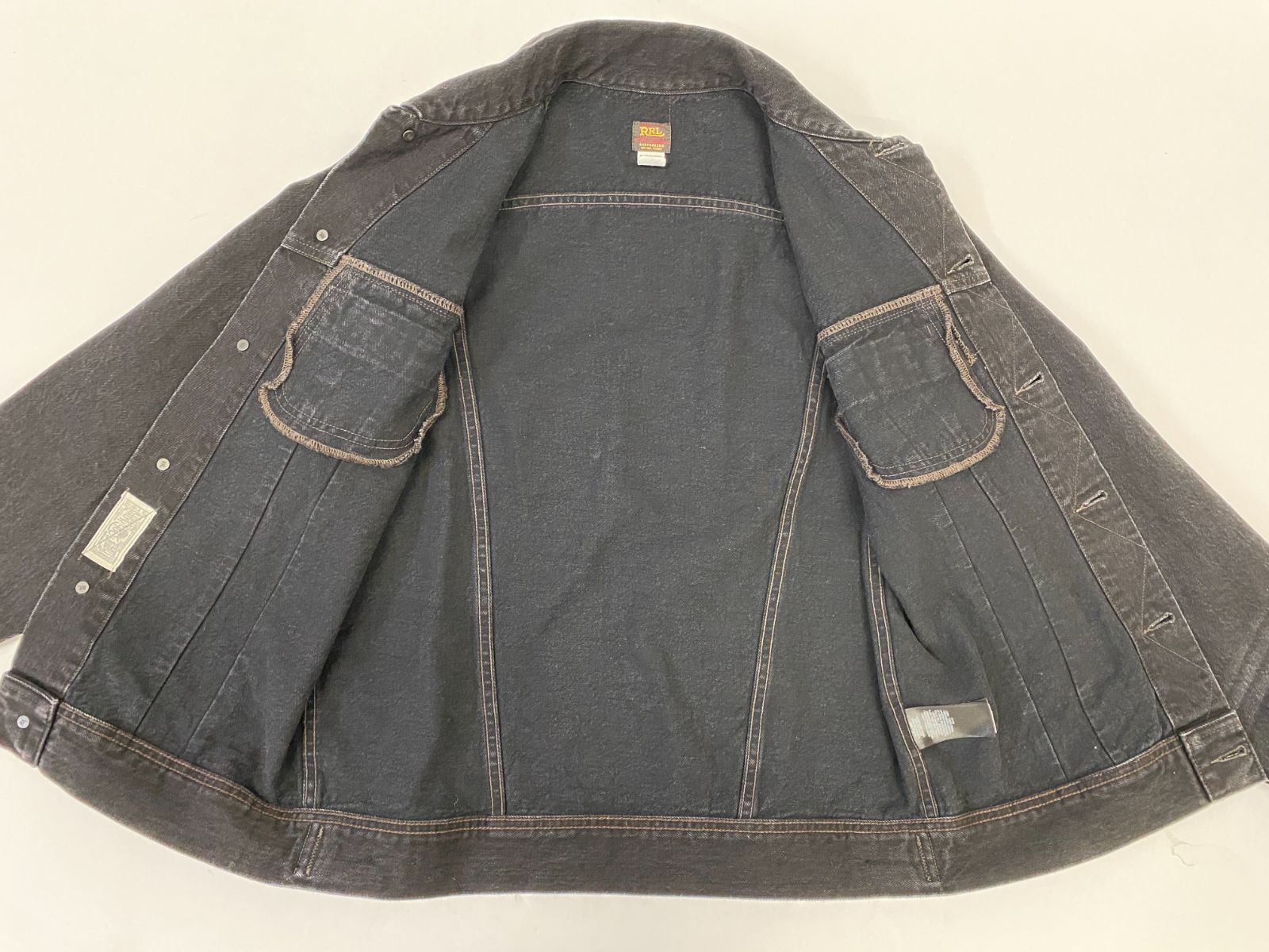 RRL ダブルアールエル ブラックデニム トラッカージャケット 【M128