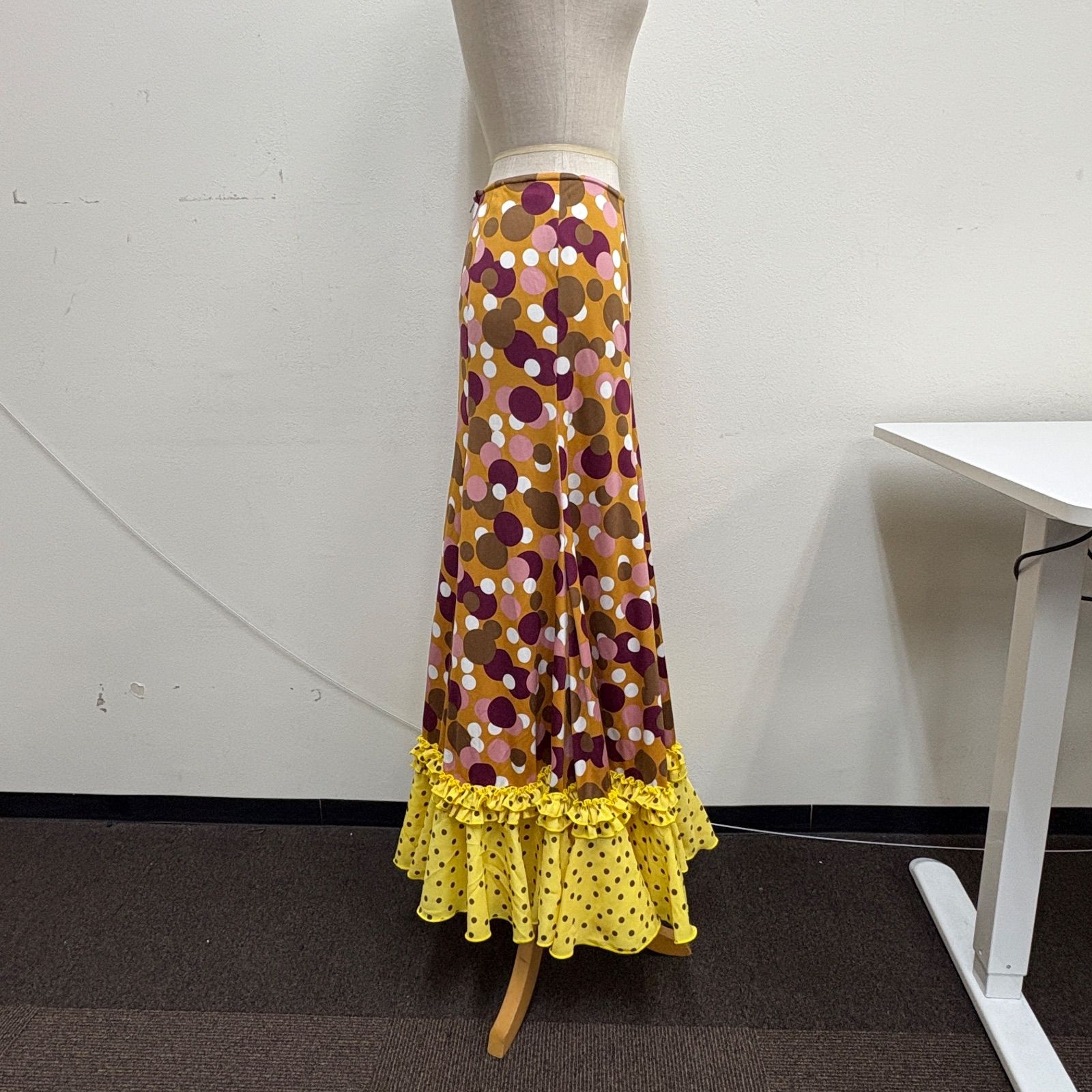 ソニアジョーンズ】フラメンコ衣装 スカート ファルダ オレンジ 黄色