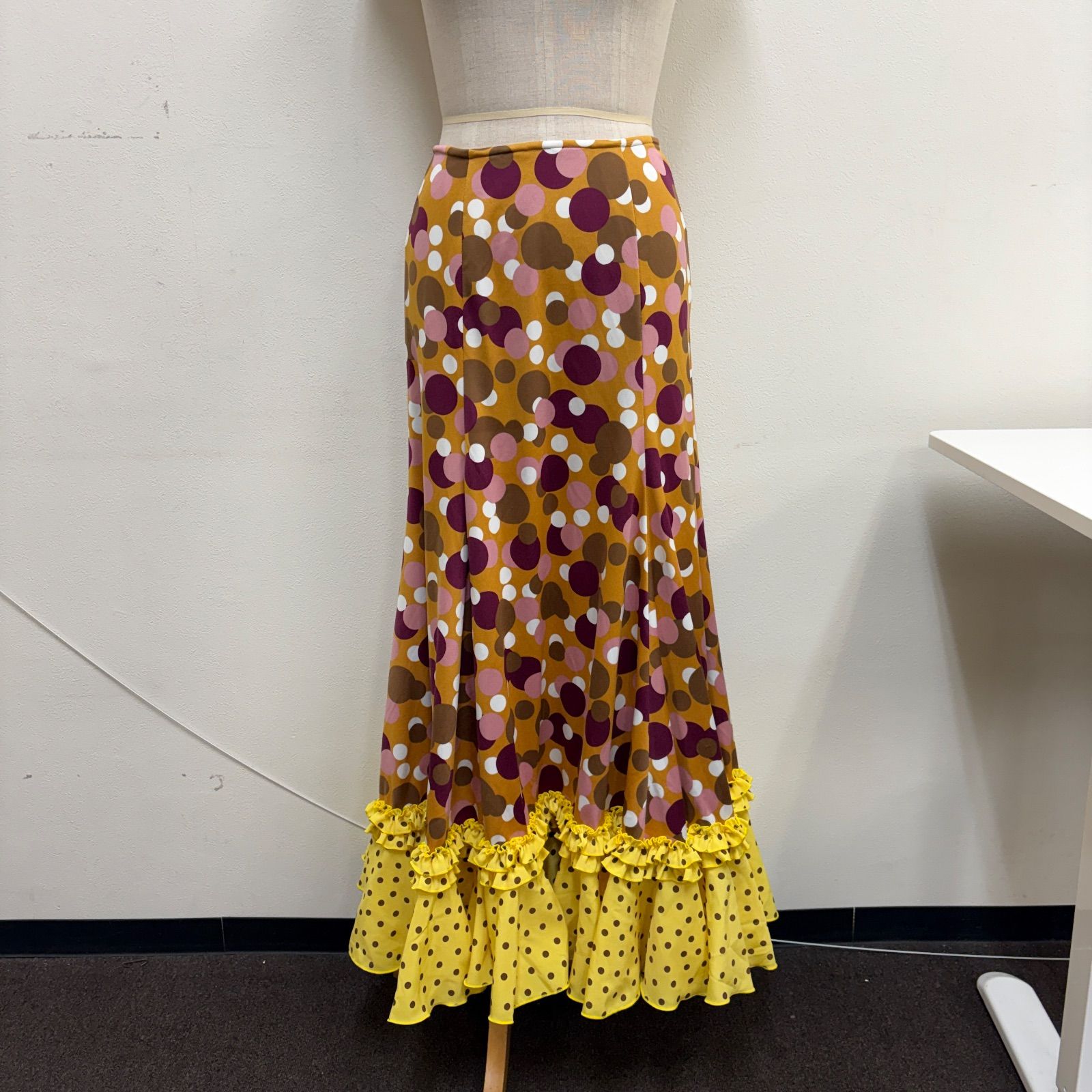 ソニアジョーンズ】フラメンコ衣装 スカート ファルダ オレンジ 黄色