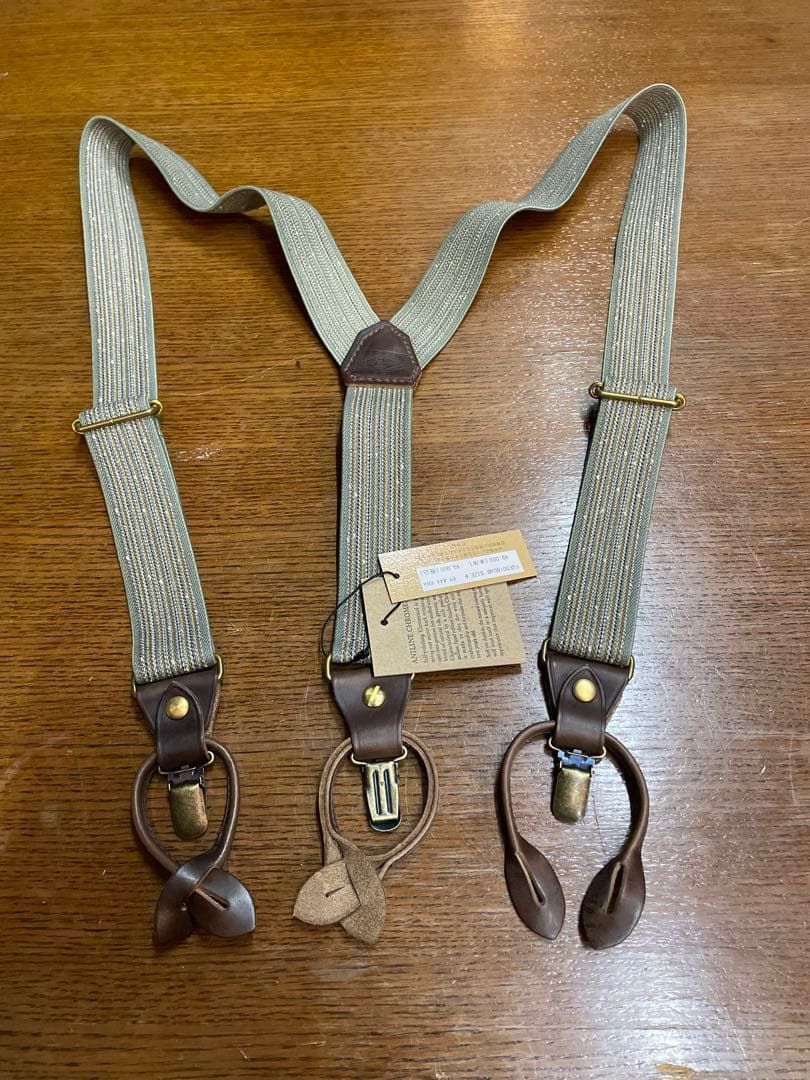 新品 アートブラウン ホーウィン クロムエクセルレザー サスペンダー