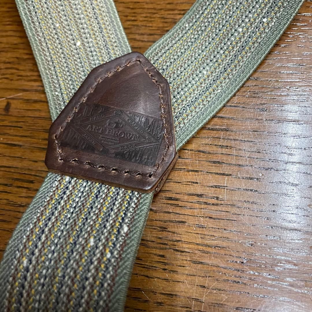新品 アートブラウン ホーウィン クロムエクセルレザー サスペンダー