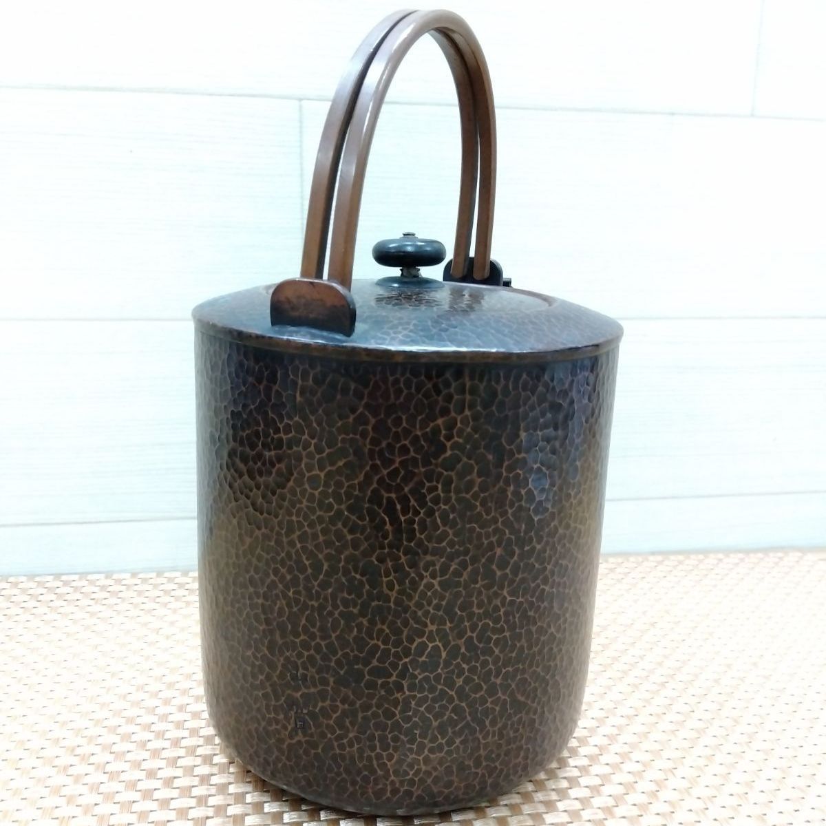 中古・飾りモデルガン・銅製 GLINTCOPPER グリントカッパー ヴィンテージ純銅ケトル 2.0L 木製無垢