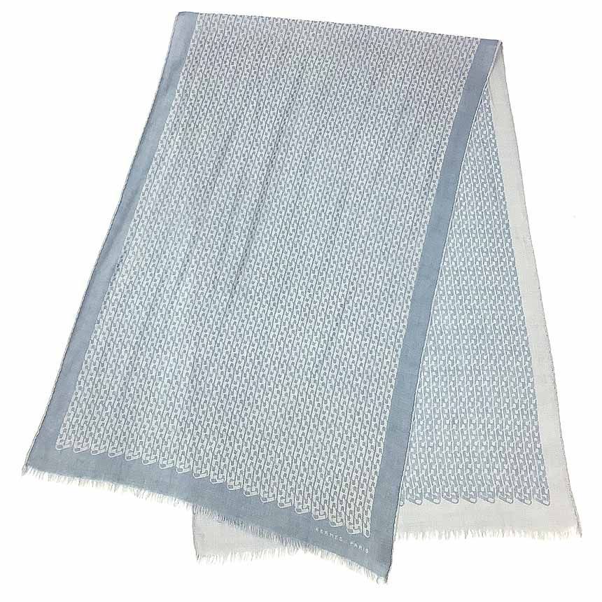 HERMES エルメス H柄 ストール ショール カシミヤ シルク カシシル