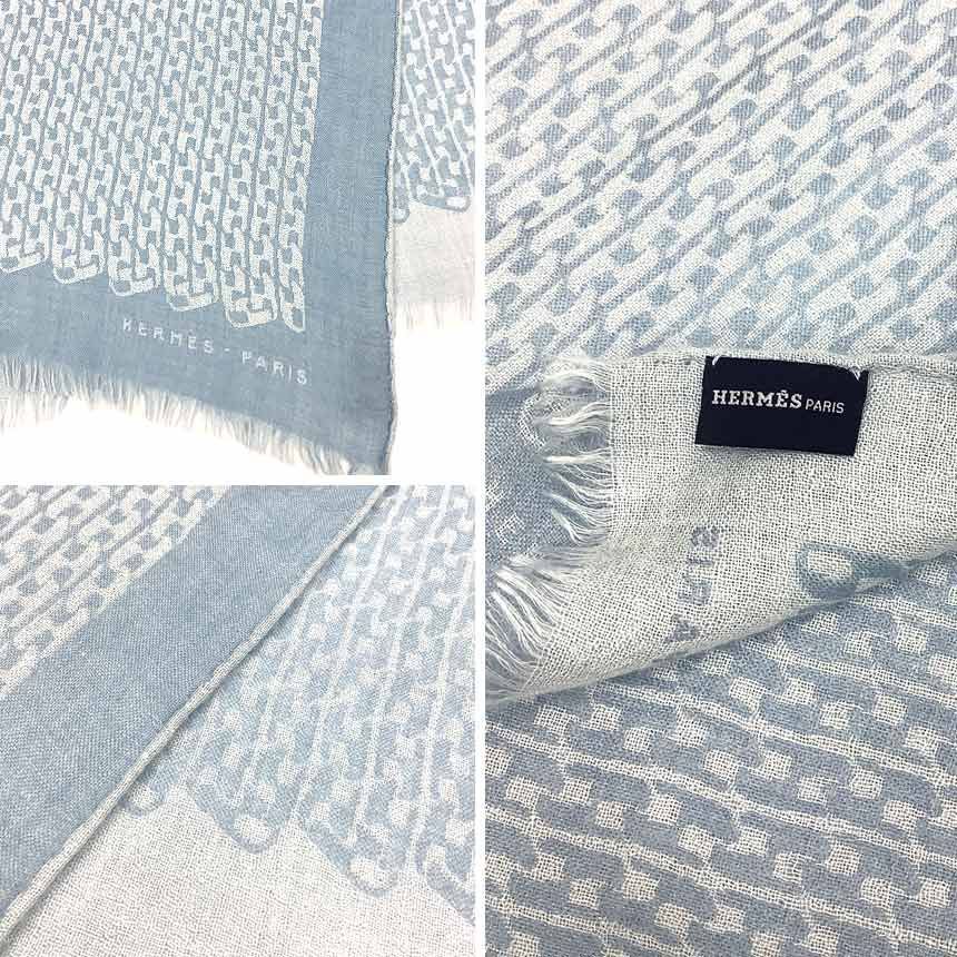 HERMES エルメス H柄 ストール ショール カシミヤ シルク カシシル