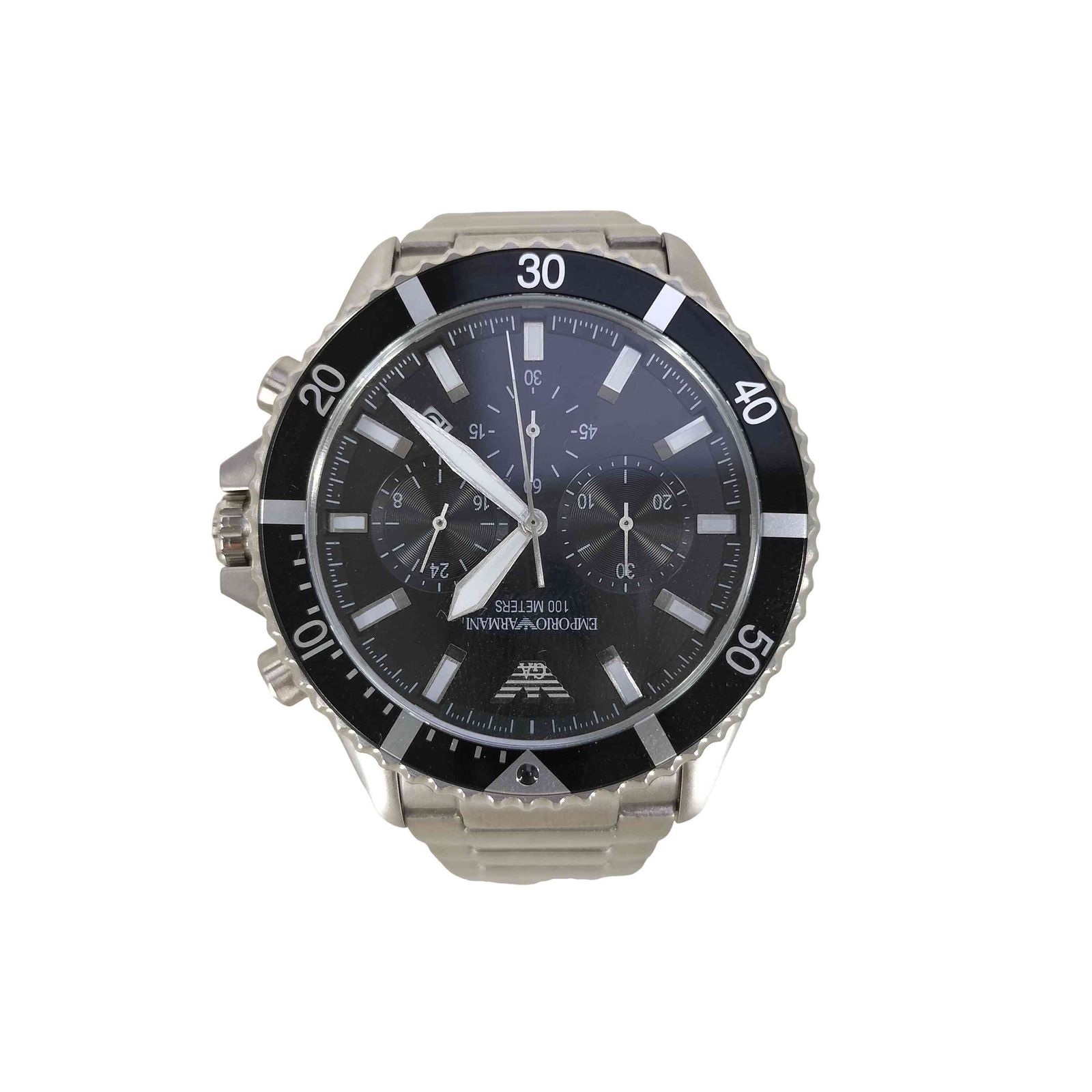 エンポリオアルマーニ EMPORIO ARMANI アナログ クロノグラフ シルバー 