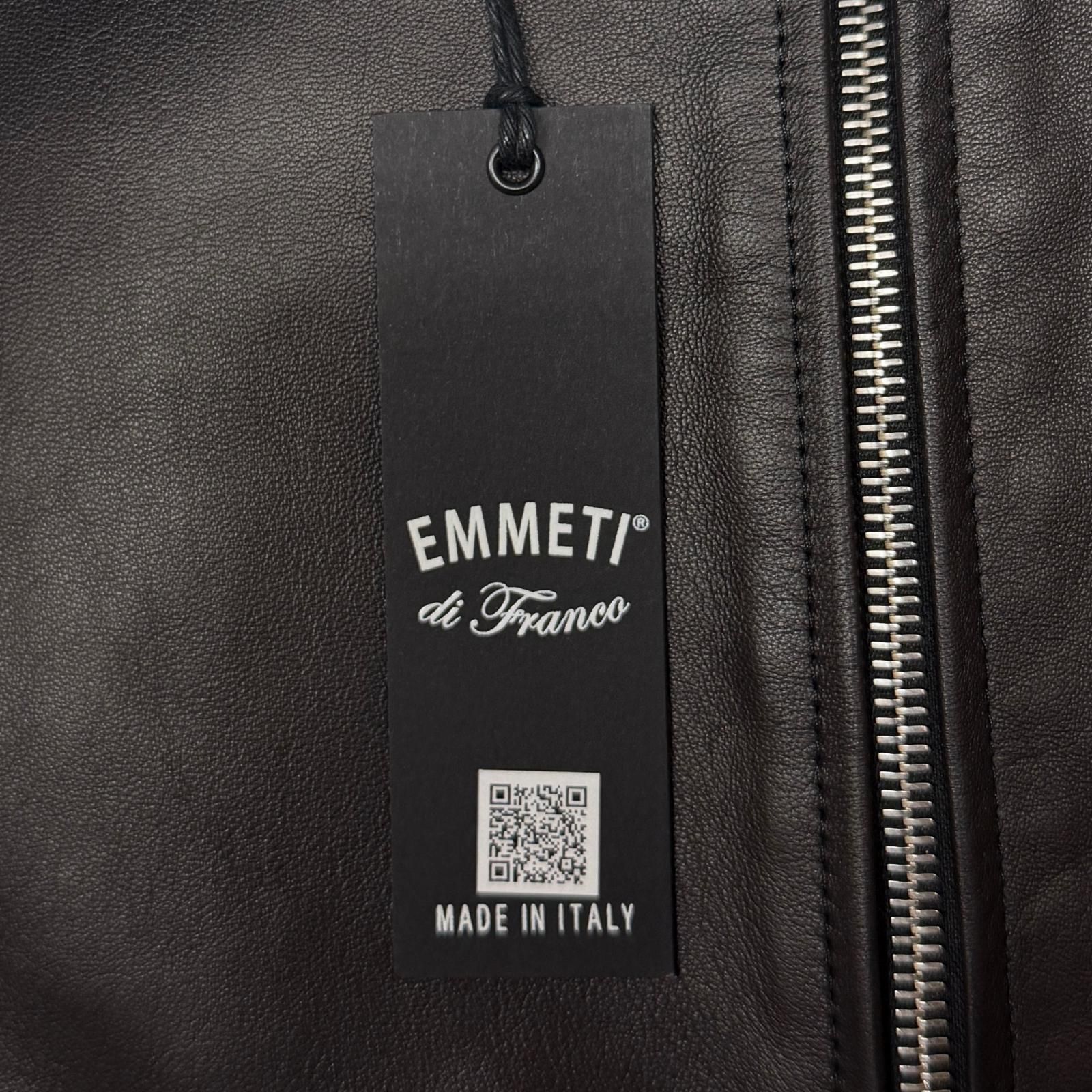 未使用 EMMETI KELSO Lamb Nappa Silk 0.7mm レザージャケット ケルソ