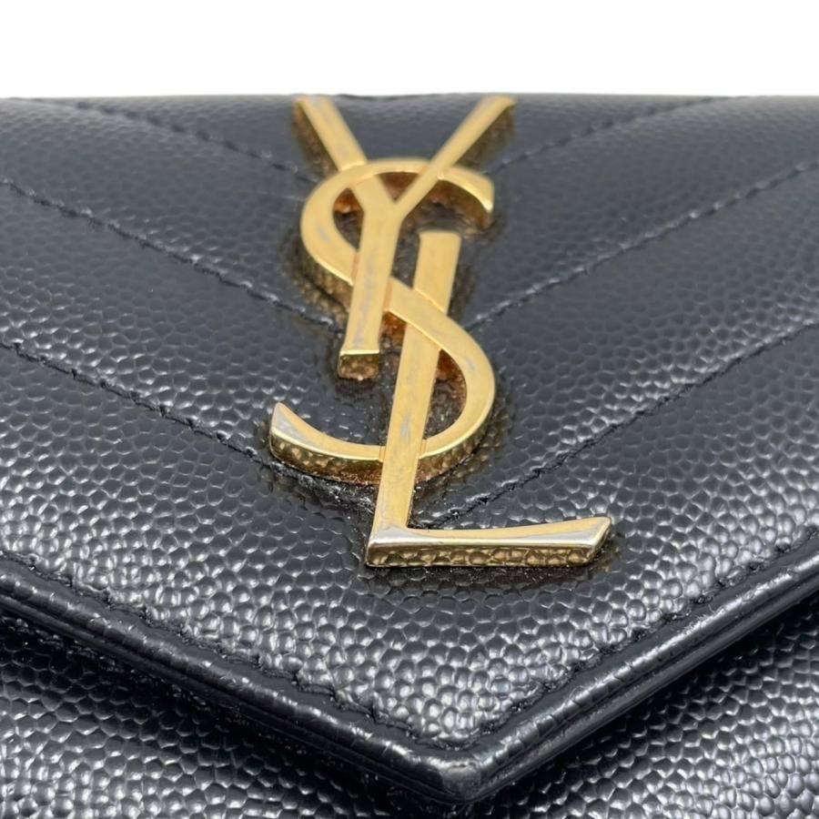 ☆E4828 サンローラン 3つ折り財布 モノグラム コンパクト スリー