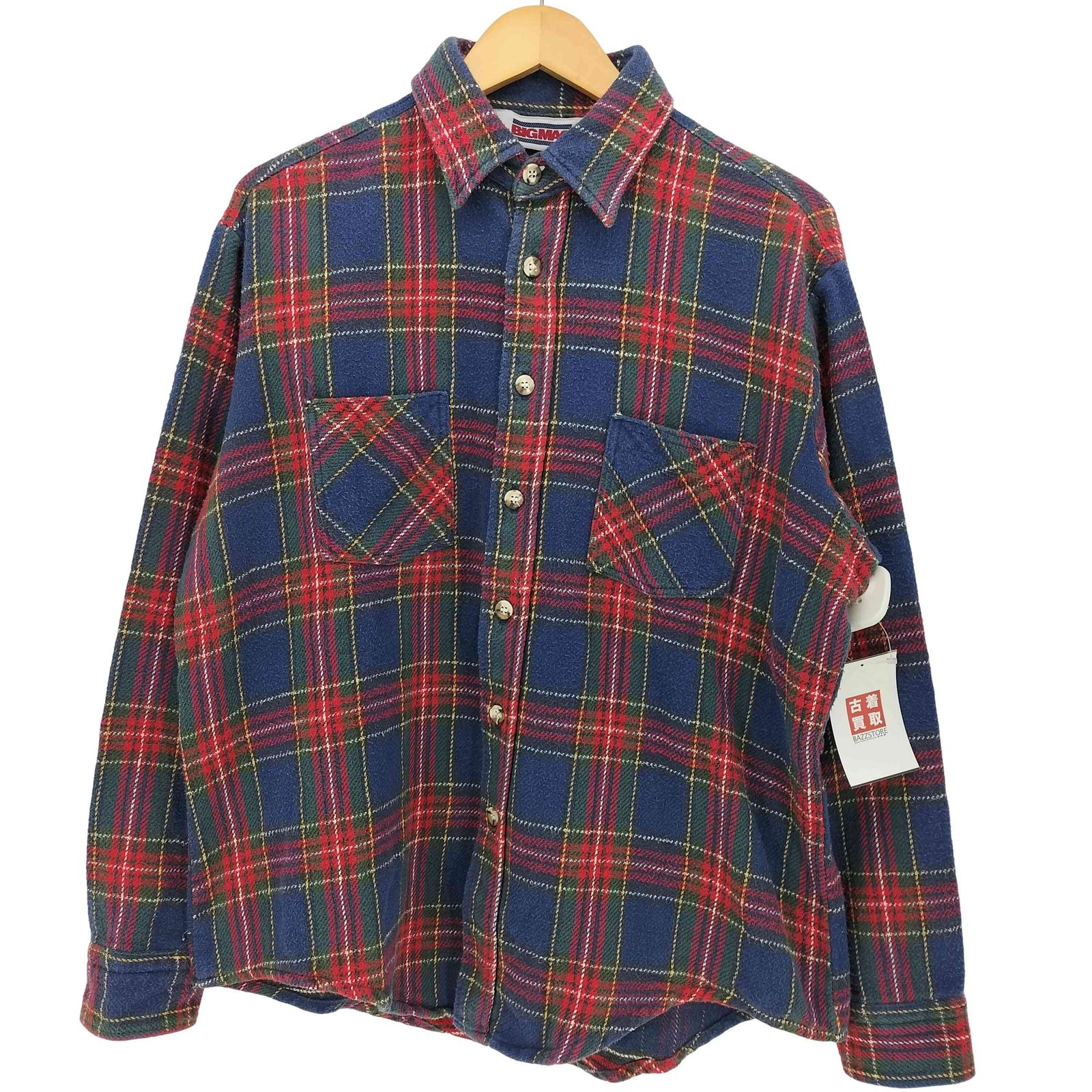 【80s】BIGMACビッグマック ネルシャツ L相当 ヘビネル ビッグマック BIG MAC 80S USA製 ヘビーウェイト ネル L/S シャツ