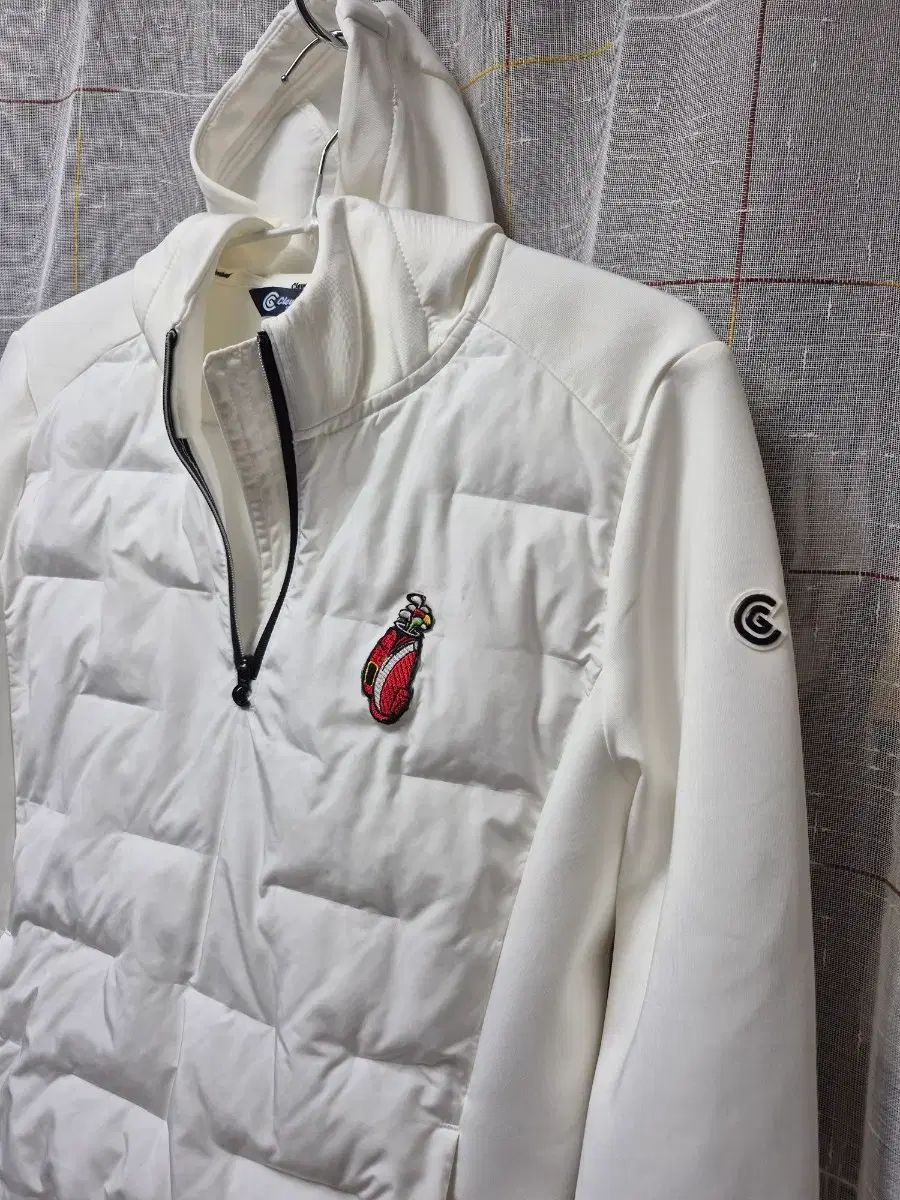 新品　クリーブランド　ゴルフ　ダウン　ホワイト　M 韓国 フードリボンロングダウンコート（ダウンジャケット/コート）｜CELFORD