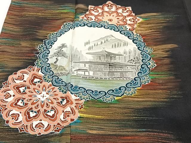平和屋着物□豪華色留袖 作家物 手描き 寿光織 松竹梅 金閣寺 大名行列