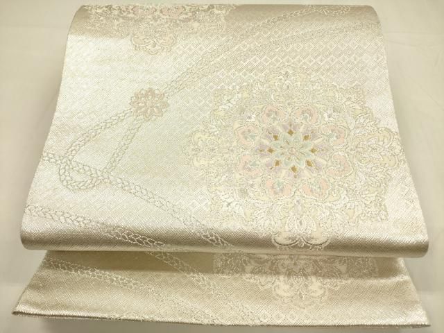 平和屋着物◎佐賀錦 六通柄袋帯 唐織 正倉院花文 彩パール 金銀糸