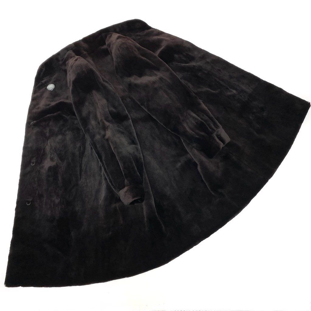 極美品*銀サガ 2way ロング丈 ファーコート 染め シェアードミンク フード 29l27 SAGA MINK サガミンク 銀サガ シェアードミンク ロングコート