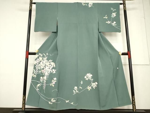 平和屋着物○訪問着 友禅 作家物 草花文 正絹 逸品 AABF1796ck 【公式