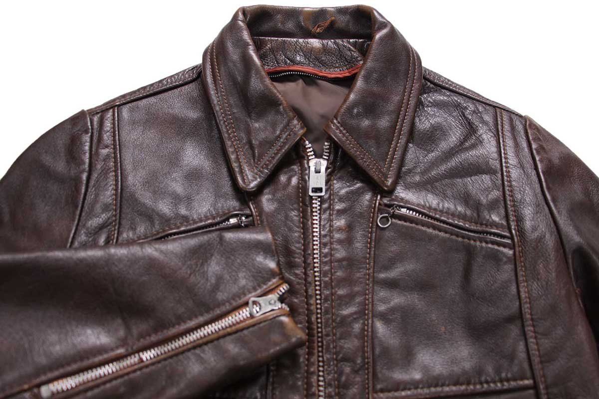 unknown　60s ビンテージ　シングルライダースジャケット 60's~70's Unknown レザーシングルライダースジャケット 革ジャン