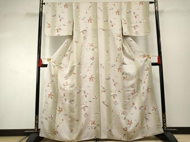 平和屋着物○上質な小紋 枝花文 暈し染め ゑり善扱い 正絹 逸品