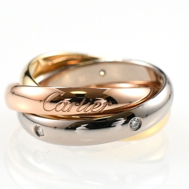 Cartier カルティエ トリニティリング ダイヤ MM スリーカラー 3連