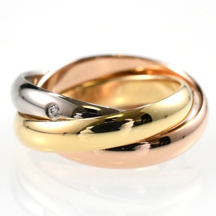 Cartier カルティエ トリニティリング ダイヤ MM スリーカラー 3連