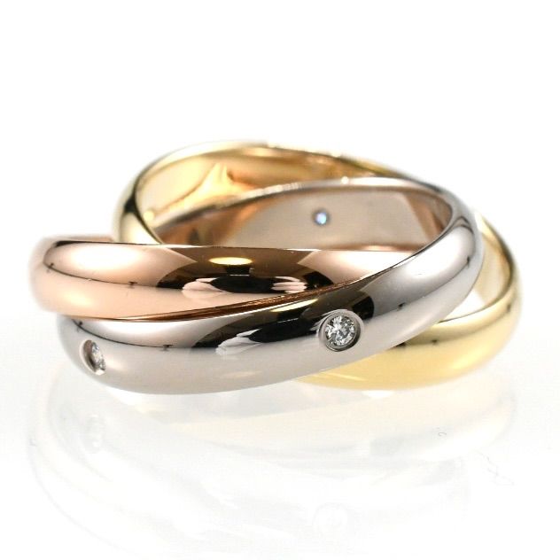 Cartier カルティエ トリニティリング ダイヤ MM スリーカラー 3連