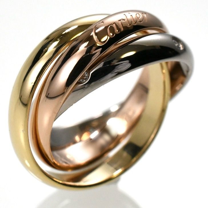 Cartier カルティエ トリニティリング ダイヤ MM スリーカラー 3連