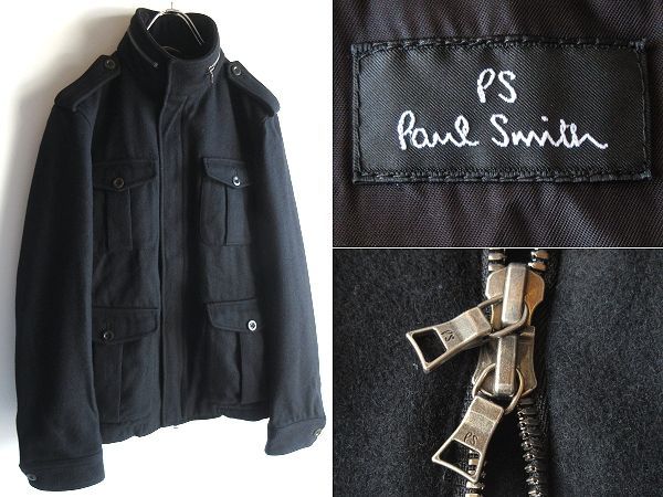 美品 Paul Smith ポールスミス M-65 ミリタリージャケット XL PS Paul Smith ポールスミス ウールアンゴラカシミヤメルトン ダブル