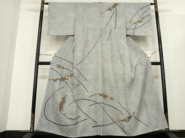 平和屋着物○訪問着 総絞り 草花文 金彩 正絹 逸品 未使用 AABF0457fy