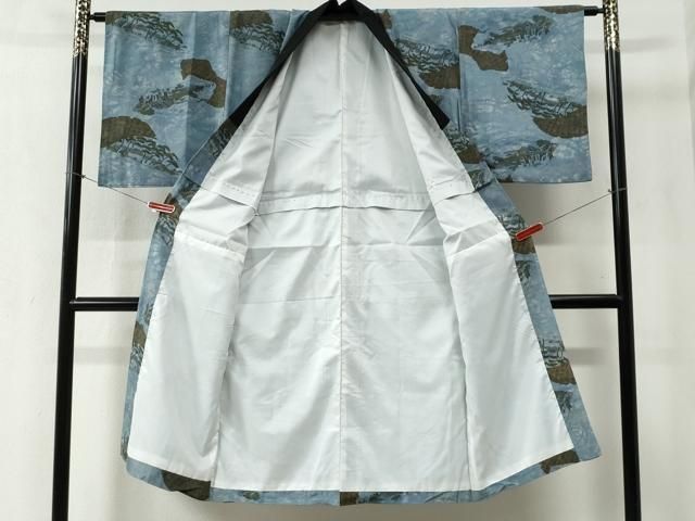 平和屋着物○男性 本場大島紬 アンサンブル・長襦袢セット 吉祥文 正絹