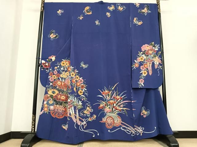 平和屋着物○豪華振袖 紅型 花車文 正絹 逸品 AABF0362fy - メルカリ